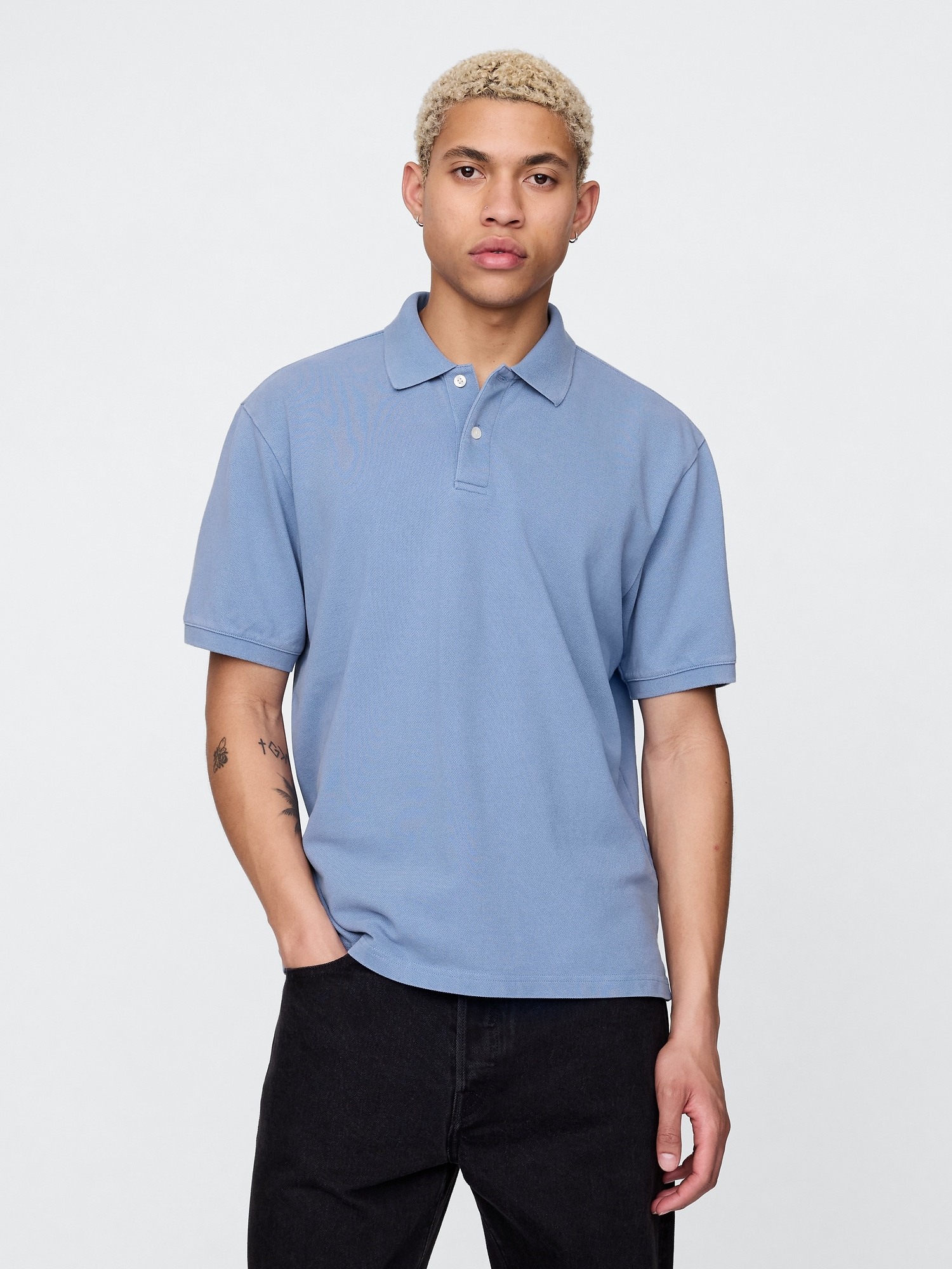 Relaxed Pique Polo Shirt