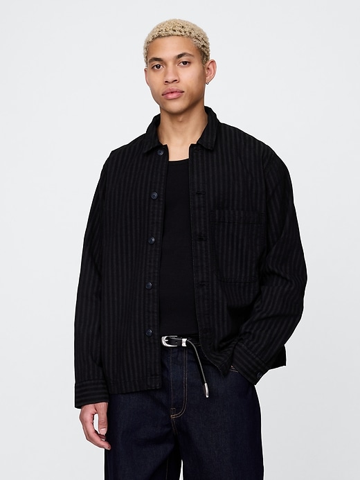 Image number 1 showing, Denim Stripe Shirt Jacket
