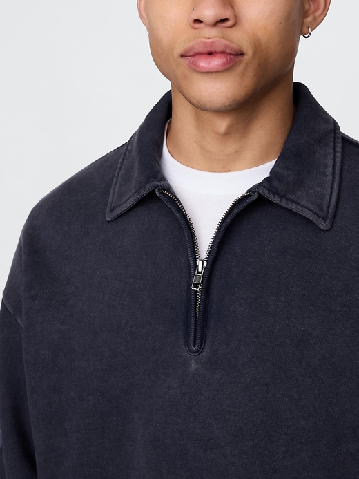 Image number 4 showing, Heavyweight Oversized Quarter-Zip Pullover