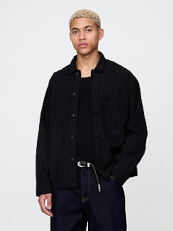 Denim Stripe Shirt Jacket
