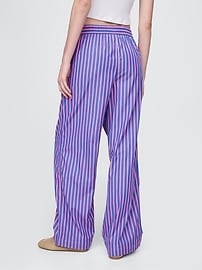 Organic Cotton Poplin Easy Wide-Leg Pants