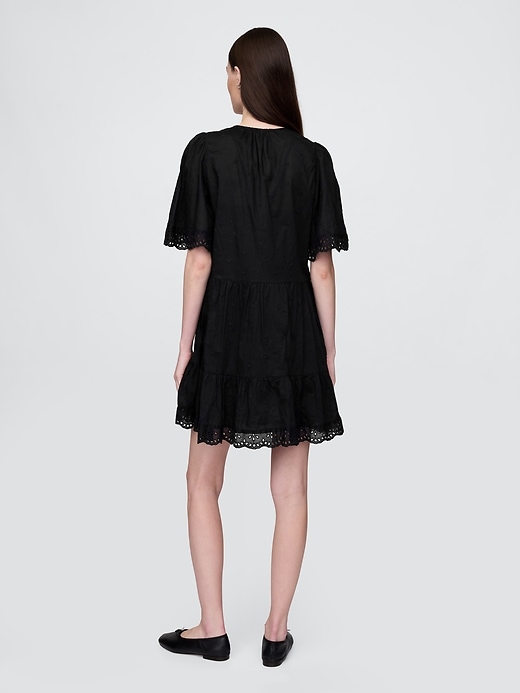Image number 2 showing, Flutter-Sleeve Eyelet Mini Dress