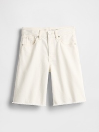 Kids Mid Rise Longline Denim Shorts