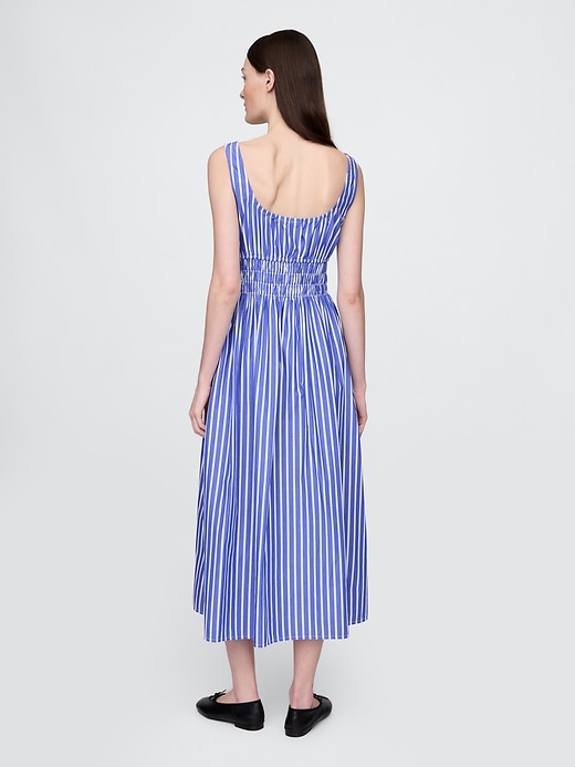 Image number 2 showing, Poplin Smocked Midi Dress