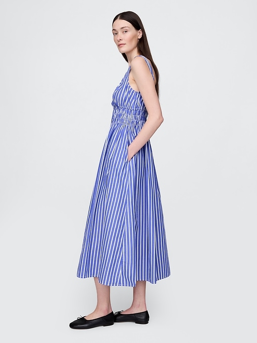 Image number 3 showing, Poplin Smocked Midi Dress