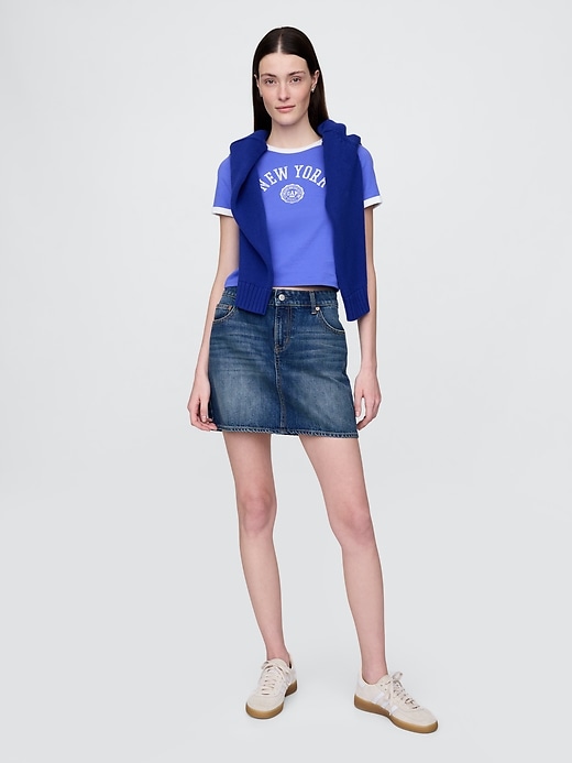 Image number 2 showing, Cotton Jersey New York Logo Shrunken T-Shirt