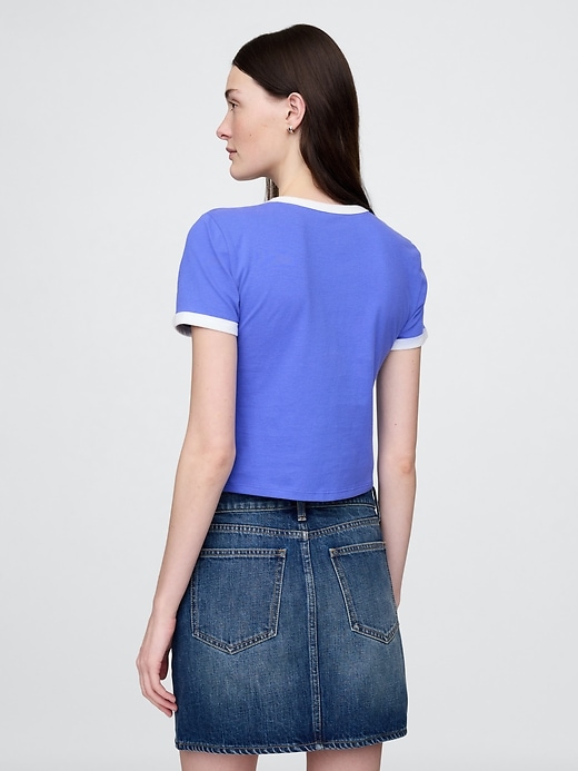 Image number 3 showing, Cotton Jersey New York Logo Shrunken T-Shirt