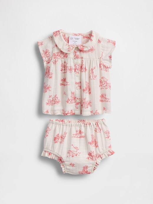 Image number 1 showing, Baby Peter Rabbit™ Crinkle Gauze Outfit Set