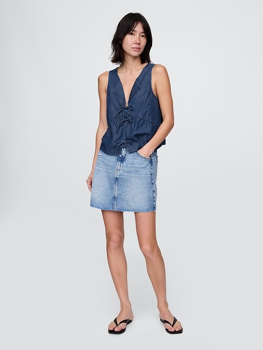 Image number 2 showing, UltraSoft Denim Tie-Front Top