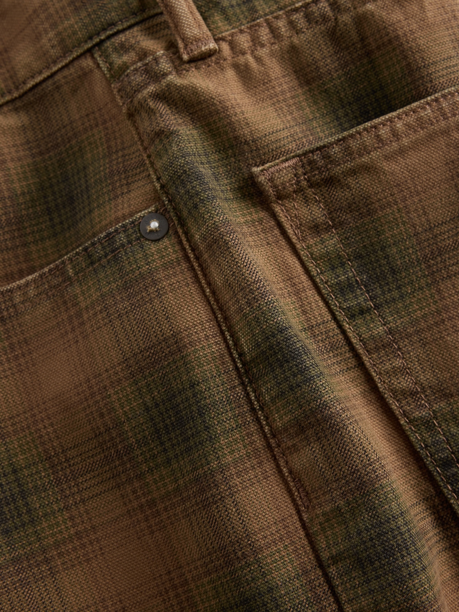 Мужские шорты Gap '90s Loose Denim Plaid, цвет: Хаки клетчатый — фото 5