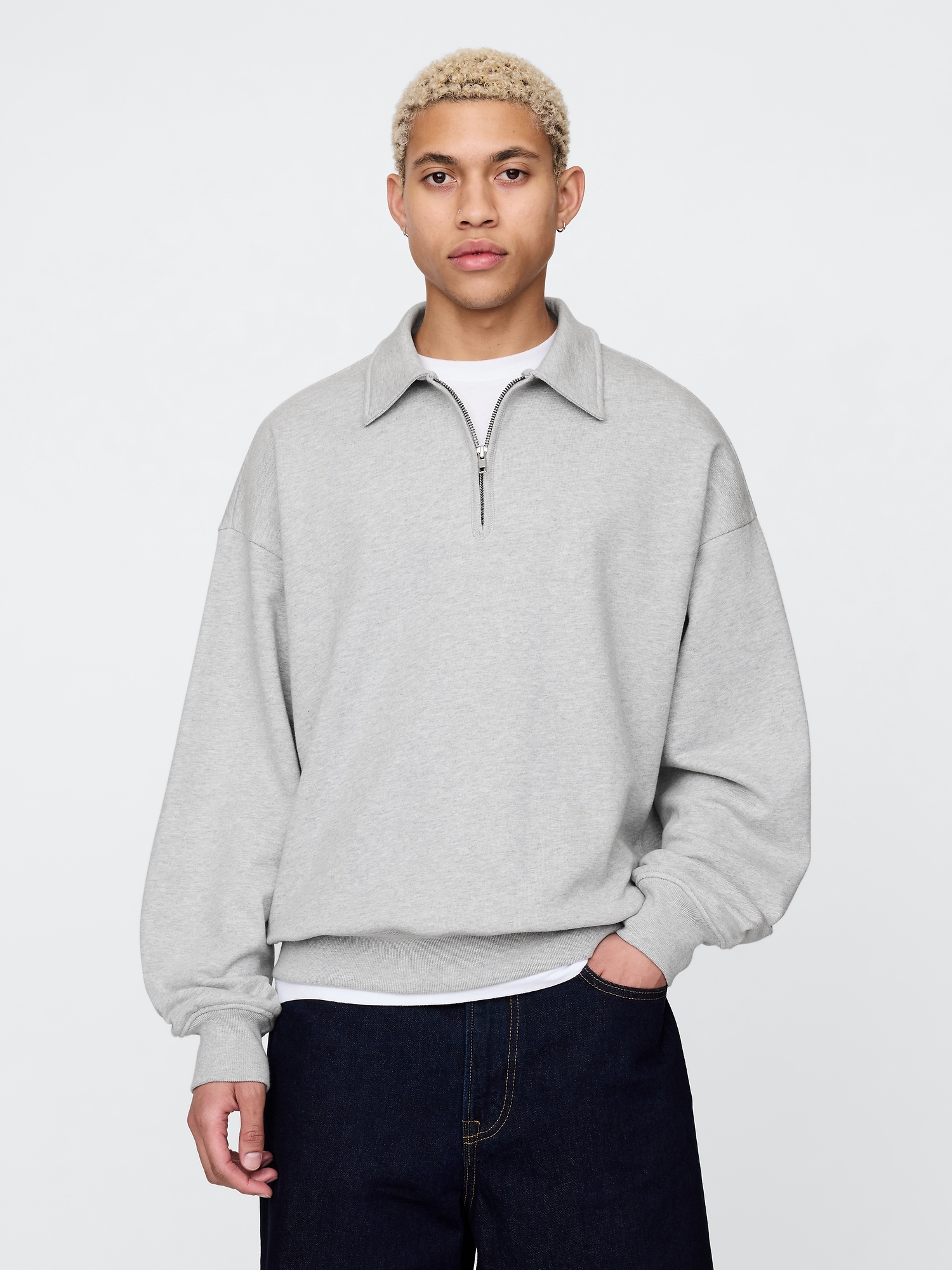 Heavyweight Oversized Quarter-Zip Pullover