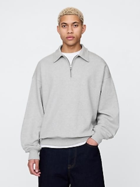 Heavyweight Oversized Quarter-Zip Pullover