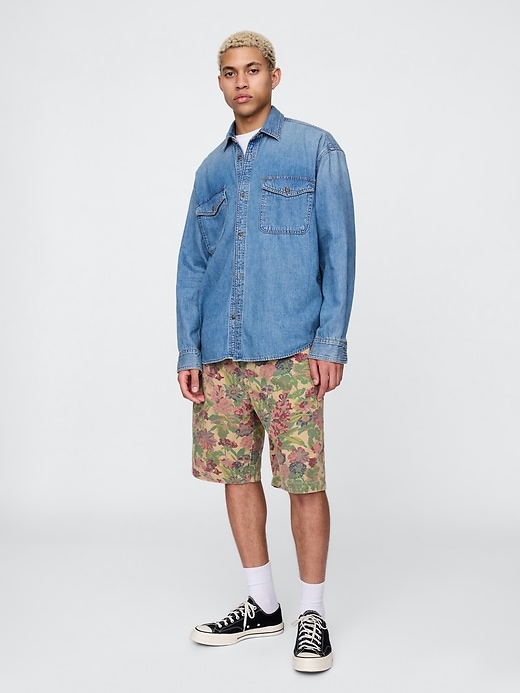 Image number 1 showing, Floral Canvas Shorts