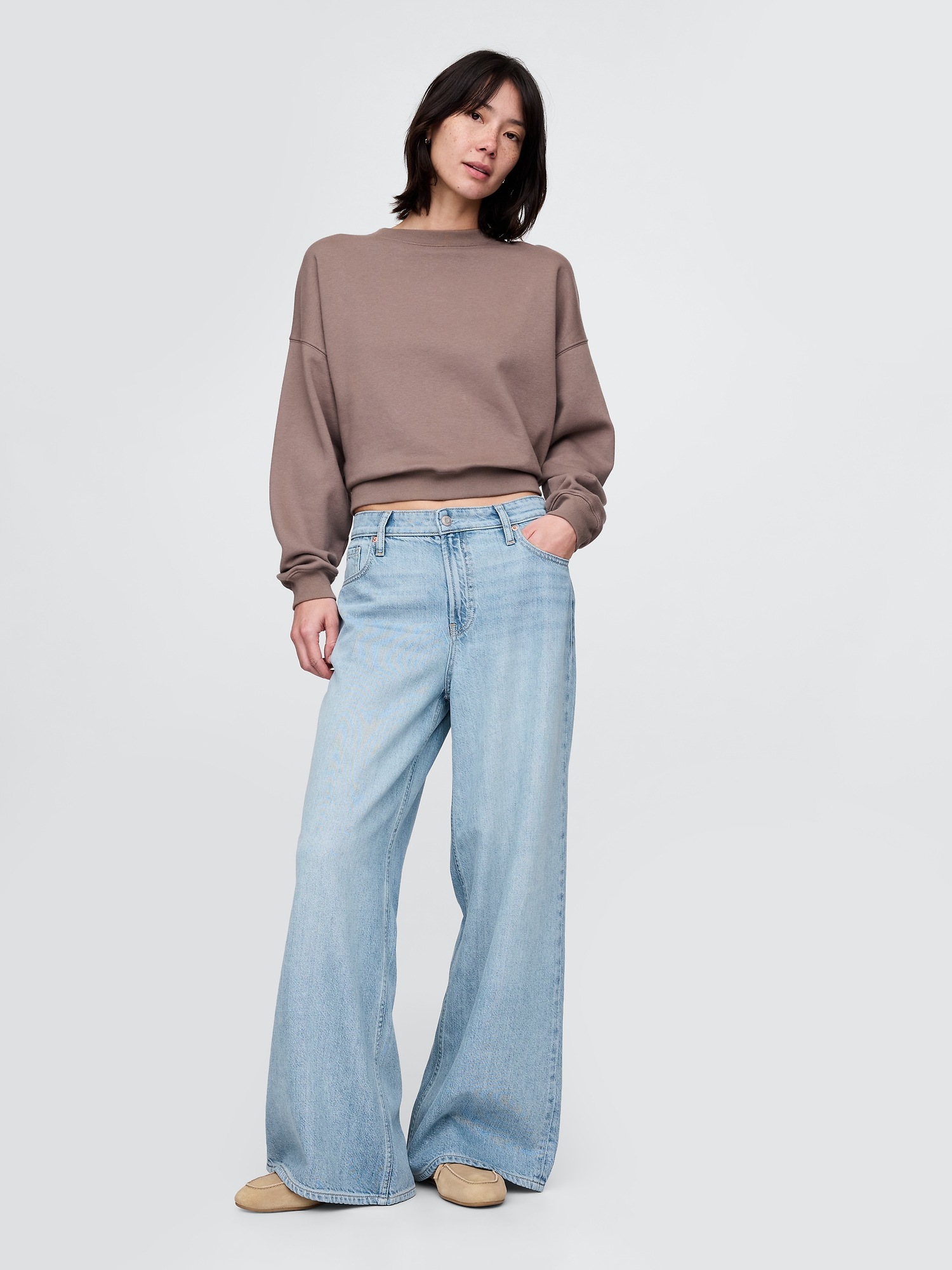Gap Curvy Mid Rise Ultrasoft Baggy Jeans