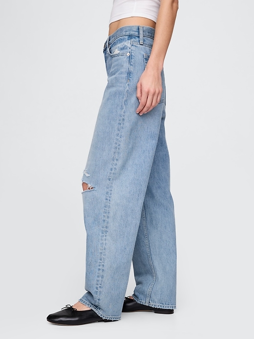 Image number 3 showing, High Rise Barrel Jeans