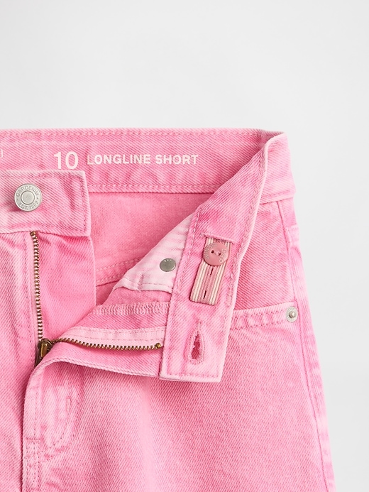 Image number 5 showing, Kids Mid Rise Longline Denim Shorts