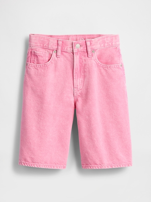 Image number 2 showing, Kids Mid Rise Longline Denim Shorts