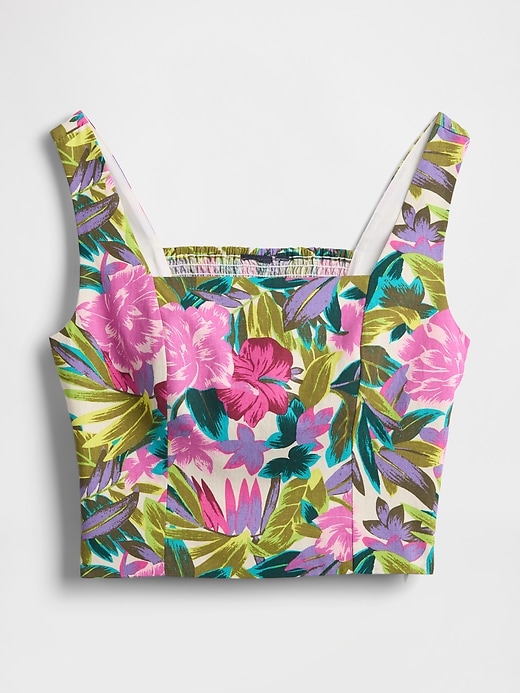 Image number 4 showing, Linen-Blend Cropped Top