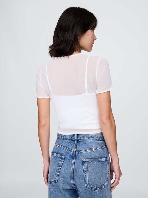 Image number 3 showing, Mesh Cropped T-Shirt