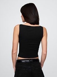 CloseKnit Jersey Boatneck Crop Tank Top