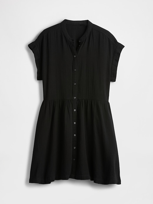 Image number 7 showing, Crinkle Gauze Mini Shirtdress