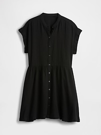 Crinkle Gauze Mini Shirtdress