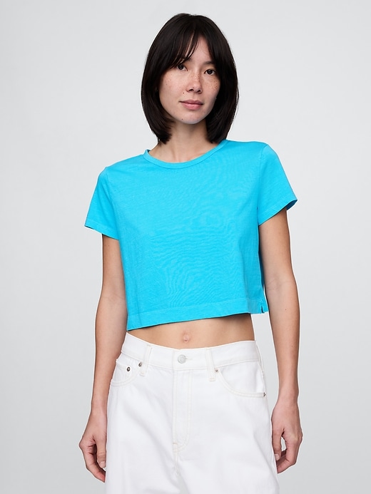 Image number 1 showing, Organic Cotton VintageSoft Cropped T-Shirt
