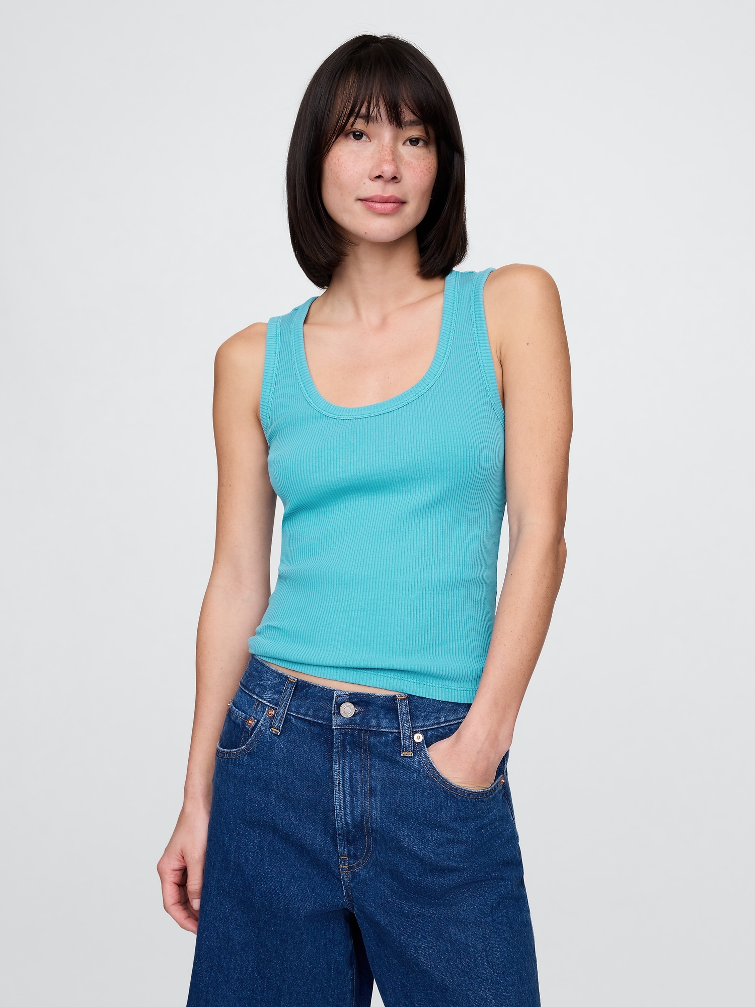 Rib Scoop Tank Top