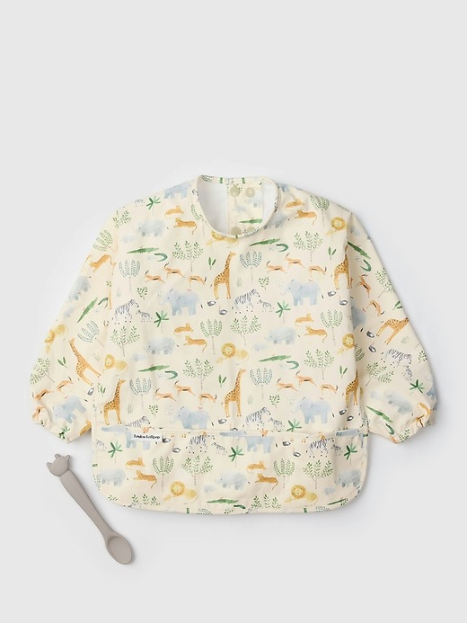 View large product image 1 of 1. Loulou Lollipop Long Sleeve Waterproof Bib and Spoon Set