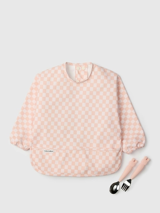 View large product image 1 of 1. Loulou Lollipop Long Sleeve Waterproof Bib and Kids Utensil Set