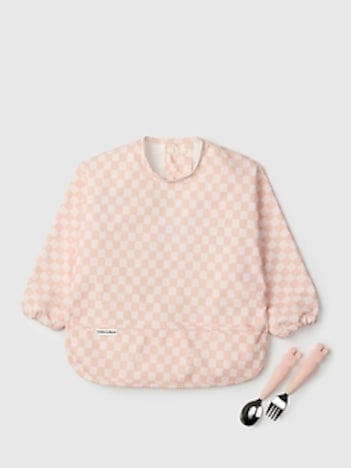 Loulou Lollipop Long Sleeve Waterproof Bib and Kids Utensil Set