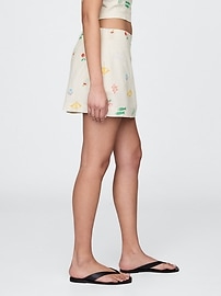 Linen-Blend Mini Skort