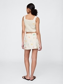 Linen-Blend Mini Skort