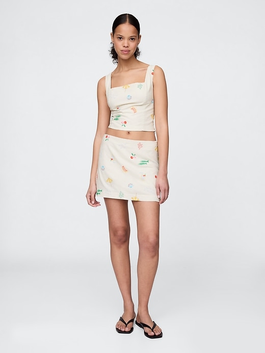 Image number 2 showing, Linen-Blend Cropped Top