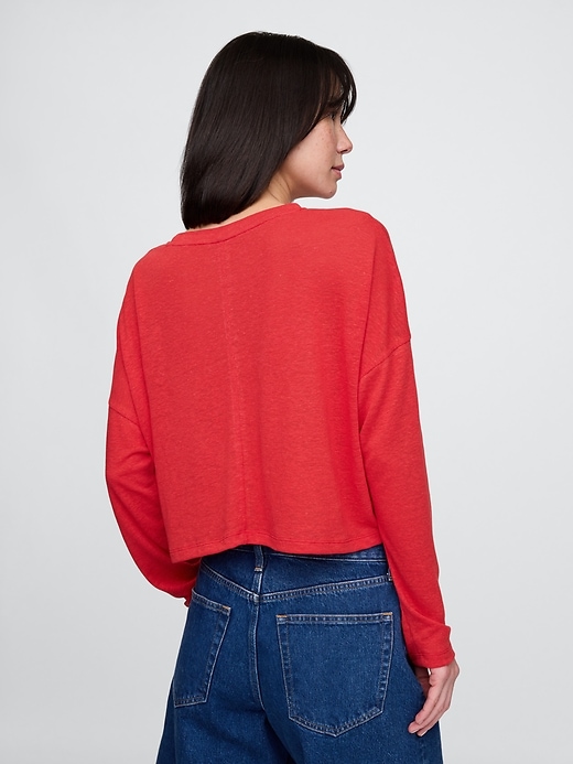 Image number 2 showing, Oversized Linen-Blend Swing Top
