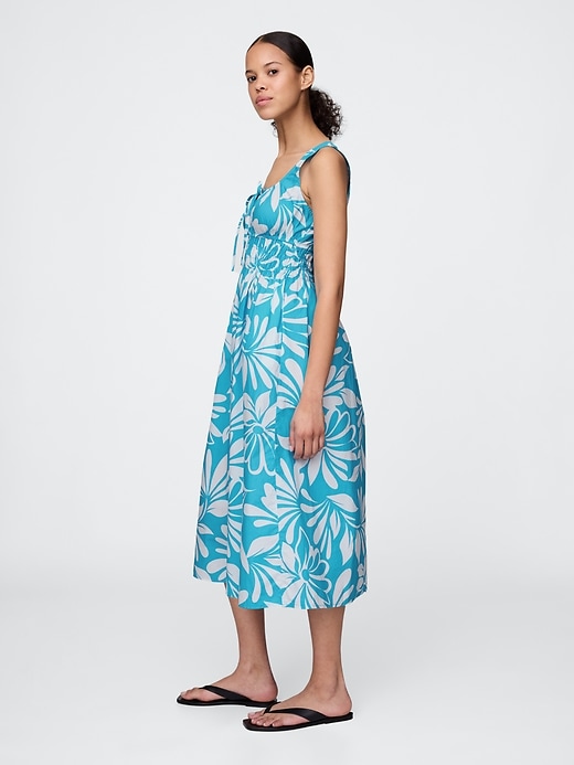 Image number 3 showing, Poplin Smocked Midi Dress