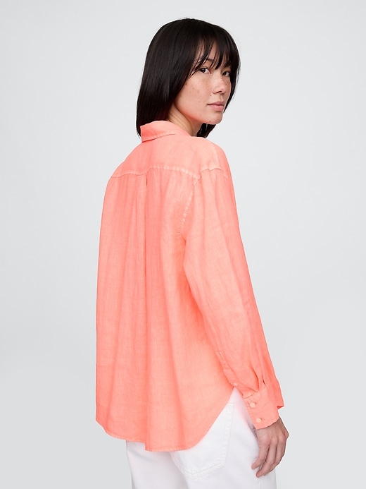 Image number 3 showing, 100% Linen Oversized Shirt