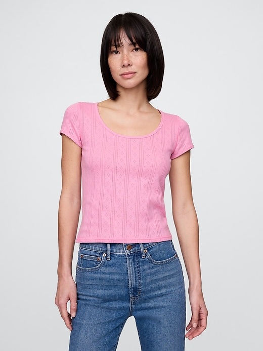 Image number 1 showing, Pointelle Top