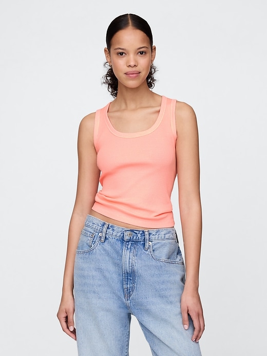 Image number 1 showing, Rib Scoop Tank Top