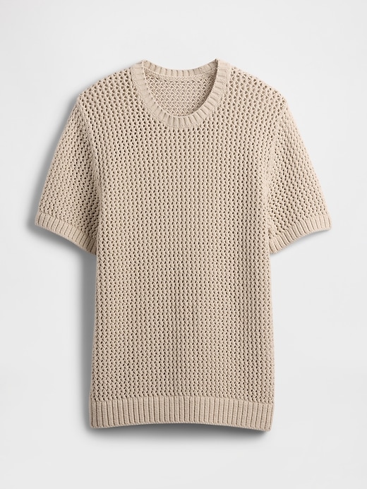 Image number 5 showing, Crochet Mesh Crewneck T-Shirt