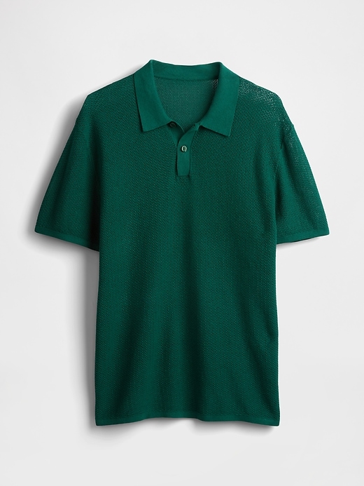 Image number 6 showing, Textured Crochet Polo Shirt