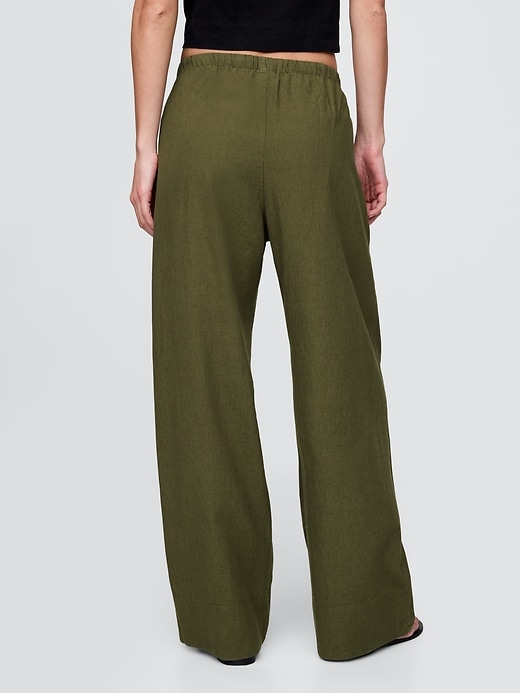 Image number 4 showing, Linen-Blend Easy Wide-Hem Pants