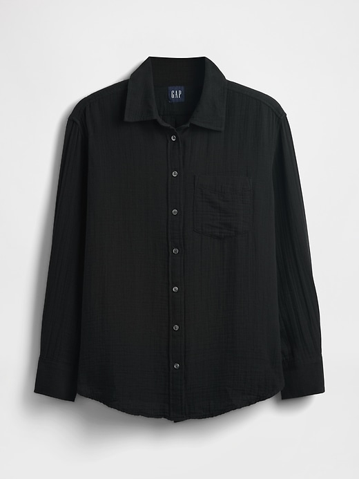Image number 4 showing, Crinkle Gauze Button-Down Shirt