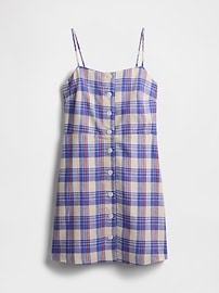 Linen-Blend Tie-Back Mini Dress