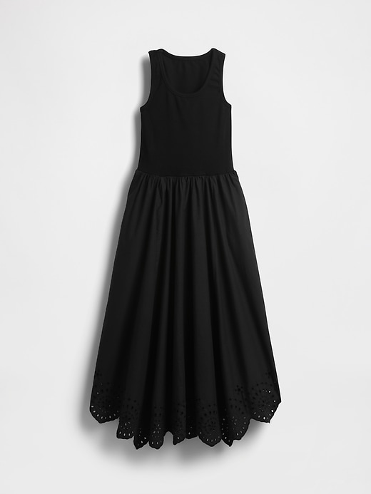 Image number 4 showing, Mixed Media Handkerchief Hem Midi Dress