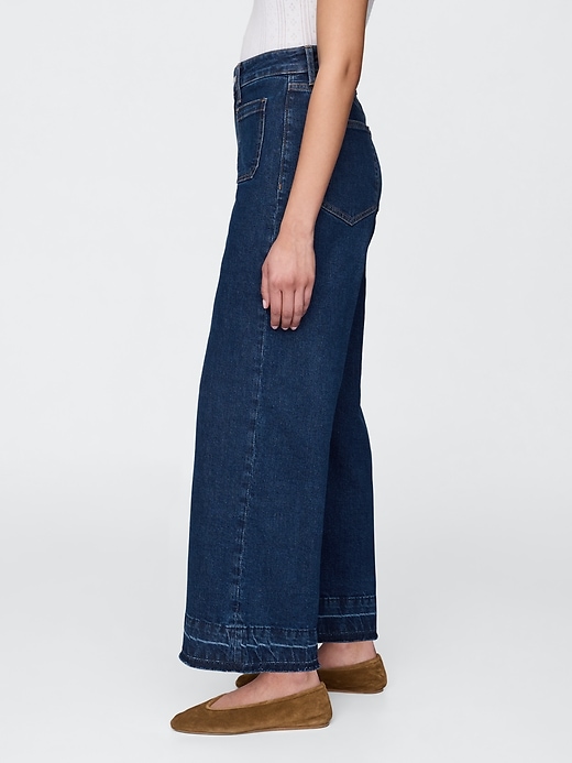 Image number 3 showing, Curvy High Rise Stride Wide-Leg Ankle Jeans