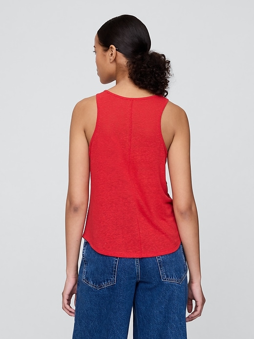 Image number 3 showing, Linen-Blend Racerback Tank Top