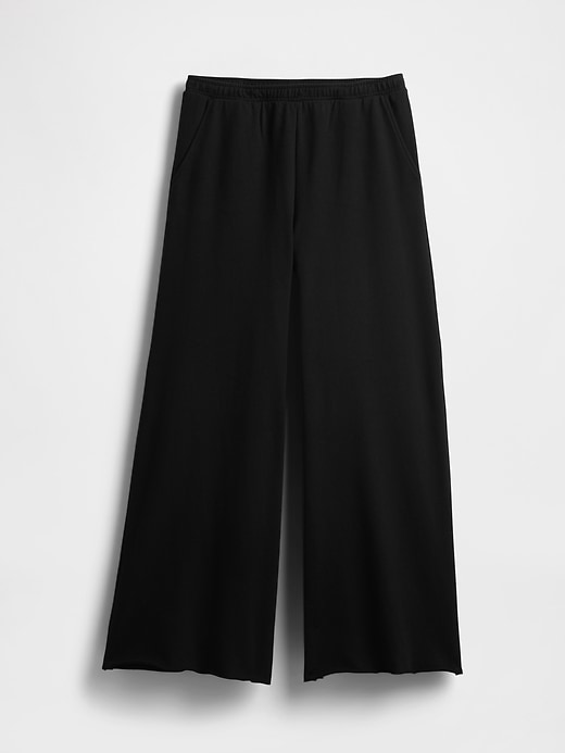 Image number 6 showing, French Terry Wide-Leg Rolled Hem Sweatpants