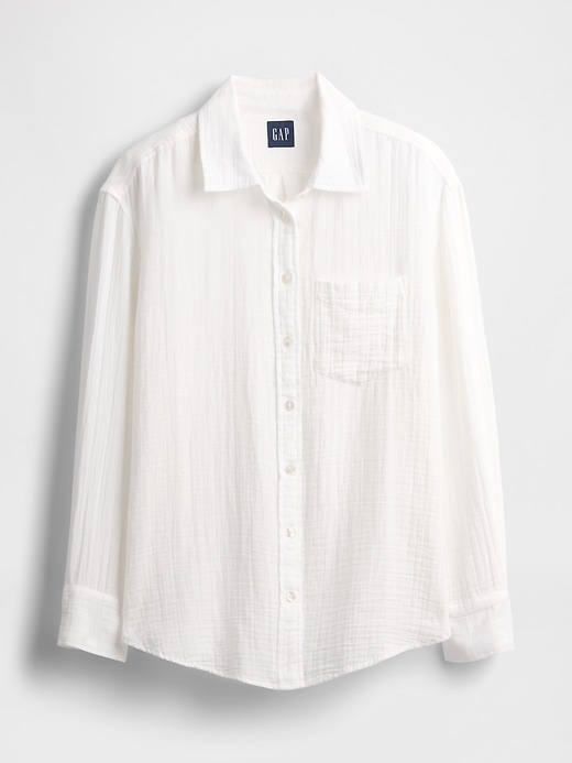 Image number 4 showing, Crinkle Gauze Button-Down Shirt