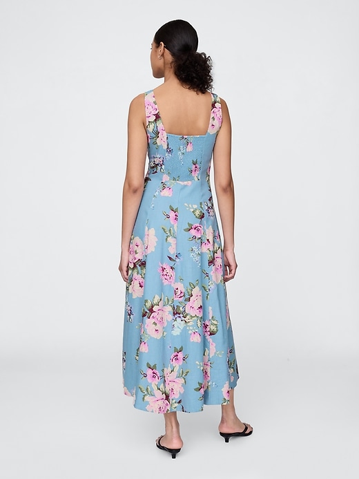 Image number 2 showing, Linen-Blend Square-Neck Maxi Dress